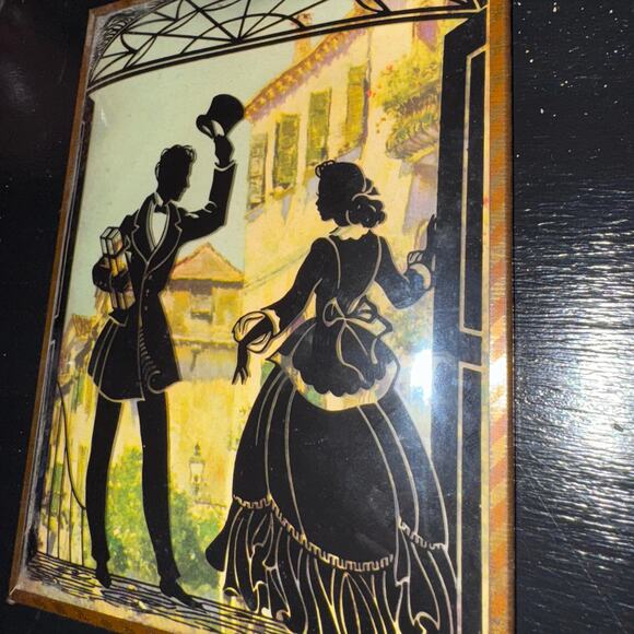 Vintage Reverse Painted Silhouette Glass Wall Plaques – Mid Century Shadow Art - Picture 3 of 16